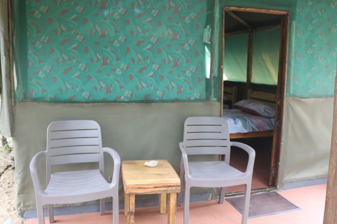 Private patio with chairs