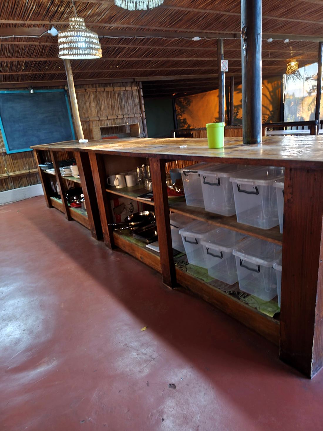 Communal kitchen — full length counter